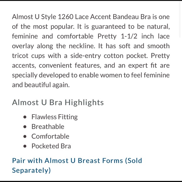 NWT Almost U mastectomy plus size bra - Picture 9 of 9